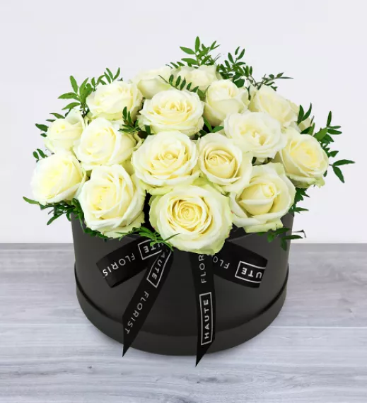 flowers - Avalanche Allure, £89.99 - Make any lucky recipient feel like royalty with this beautiful white rose hatbox.