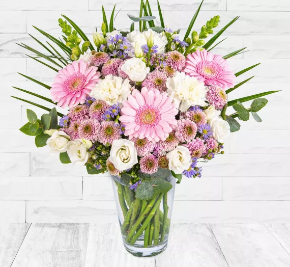 flowers - Blushing Elegance, £28.99 - Our stunning Blushing Elegance bouquet brings together spectacular colour and eye-catching beauty.