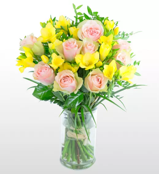 flowers - Roses and Freesia, £39.99 - We have selected the finest flowers for this special bouquet.