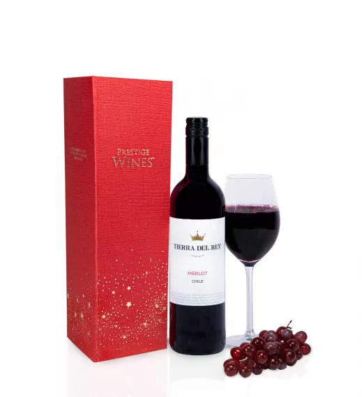 Gifts - Red Wine Gift, £30.00 - This beautifully presented bottle of luxury red wine is presented in a stunning red gift box to add extra luxury to this gift.