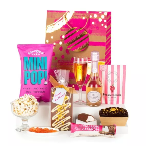 hampers - Birthday Bliss, £30.25 - A decorative gift box filled with Prosecco and sweet treats to help that special person in your life celebrate their birthday.