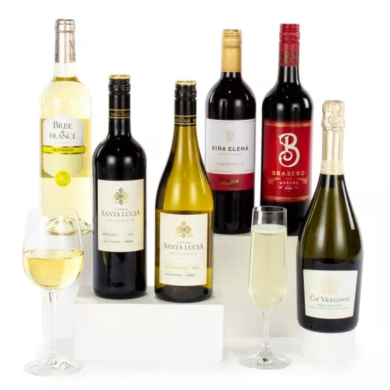 hampers - Red & White Wine Selection, £76.95 - Get the celebrations started with six great wines.