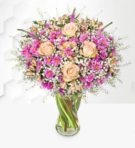 flowers - Pink Sunshine Bouquet, £39.99 - Celebrate a special occasion with a charming pink flower bouquet.