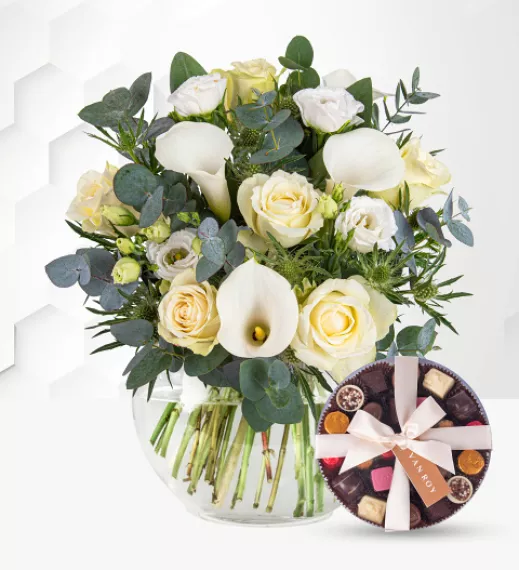 flowers - Rome & Belgian Chocolates, £93.99 - Presenting the Rome bouquet, an exquisite flower and chocolate gift hand-tied by our professional florists.
