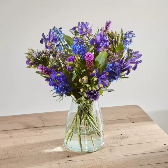 flowers - Out of the Blue, £55.00 - An eye-catching bouquet featuring striking blue blooms, perfect for making a statement.