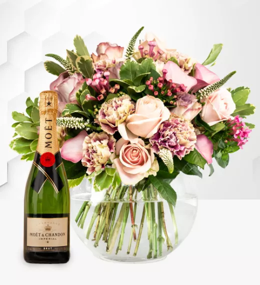 flowers - Luxury Orion &amp; Moet, £214.99 - This exquisite bouquet is quite simply a piece of floral artistry, hand-tied by our expert florists.