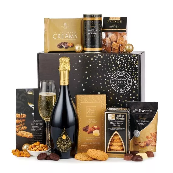 hampers - Elegance Sparkling, £49.95 - The Elegance Sparkling is the ultimate prosecco and chocolates gift.