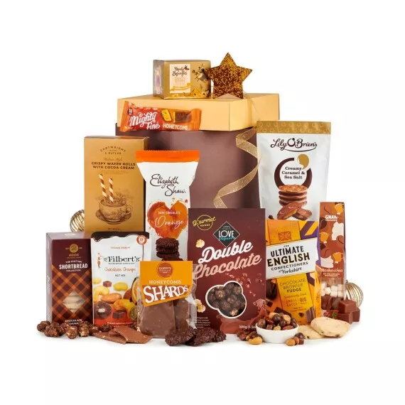 hampers - Chocolate Tower, £47.95 - Unpack this gift box to find a tower of chocolate treats inside.