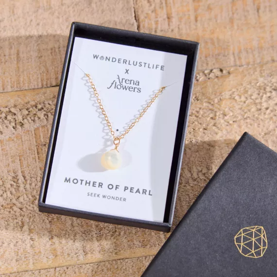 gifts - Wanderlust Life Mother of Pearl Necklace, £51.95 - A beautiful and delicate Mother of Pearl necklace, perfect for a thoughtful and stylish gift.