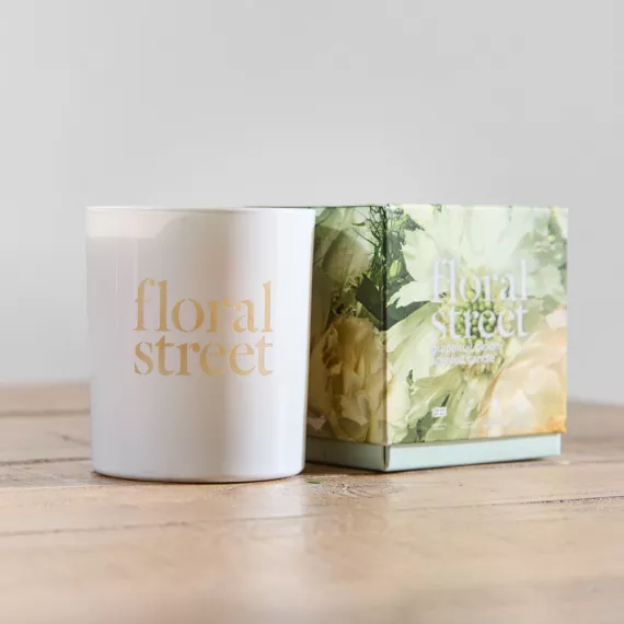 gifts - Floral Street Grapefruit Bloom Candle, £37.95 - A refreshing scented candle with a bright, citrusy, and floral fragrance.