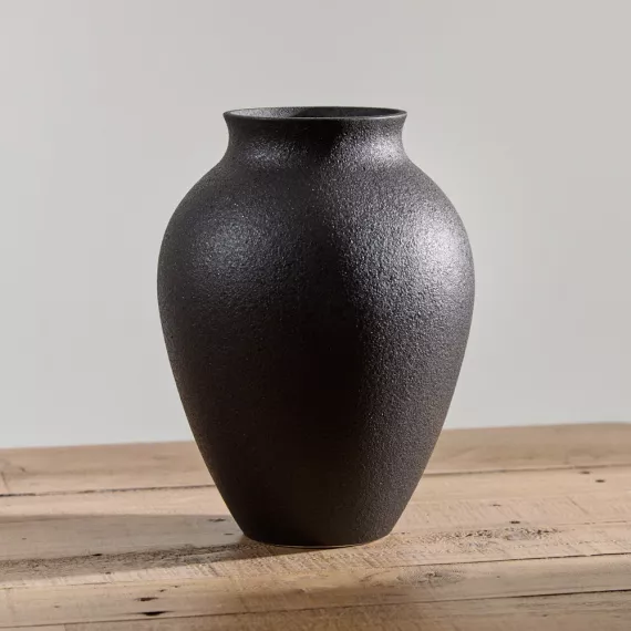 gifts - Black Olpe Vase, £61.95 - A chic black ceramic Olpe vase, perfect for displaying a beautiful bouquet with modern style.