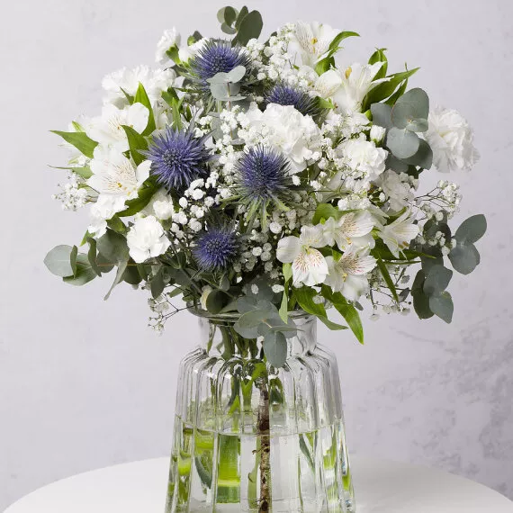 flowers - Blue Moon, £24.95 - This classic Blue Moon bouquet showcases the beauty of these elegant flowers.