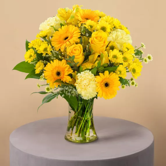 flowers - Golden Sunshine, £39.99 - One of our most beloved spring bouquets, Golden Sunshine is designed by our expert florists using the brightest yellow blooms of the season.