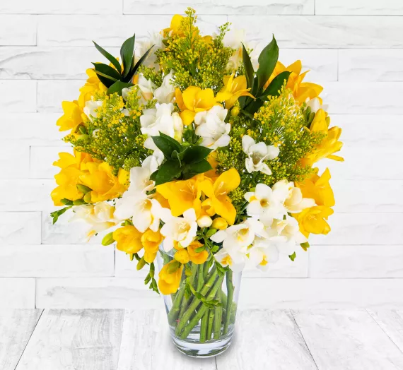 flowers - Fabulous Freesia, £26.99 - Create a beautiful display in your home with our new Fabulous Freesia bouquet.