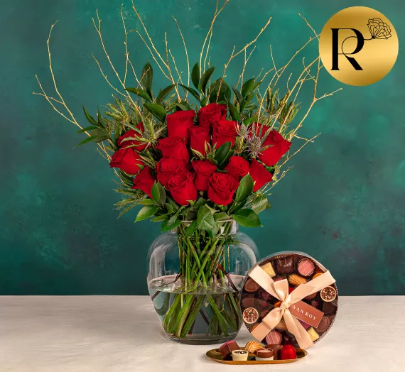 flowers - Caitlin & Chocolates, £74.99 - Surprise someone with our Caitlin & Chocolates gift, a perfect and sophisticated combination of flowers and gourmet treats.