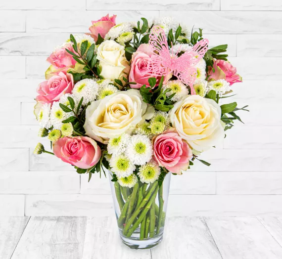 flowers - Rose Delights, £34.99 - The most beautiful pink bouquet, Rose Delights is created to represent love and beauty with stunning fresh flowers.