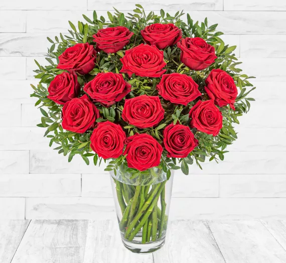 Flowers - 15 Luxury Naomi Roses, £49.99 - This bouquet is a stunning display perfect for making all occasions extraordinary, featuring 15 radiant red Naomi roses.