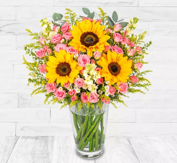 flowers - Brilliant Rose & Sunflowers, £28.99 - Bring the beauty of summer into your home with our new Brilliant Rose & Sunflower bouquet.