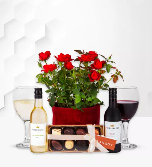 plants - Father&#039;s Roses and Wines, £49.99 - Celebrate every cherished moment with our Roses and Wines gift set, perfect for Father's Day!