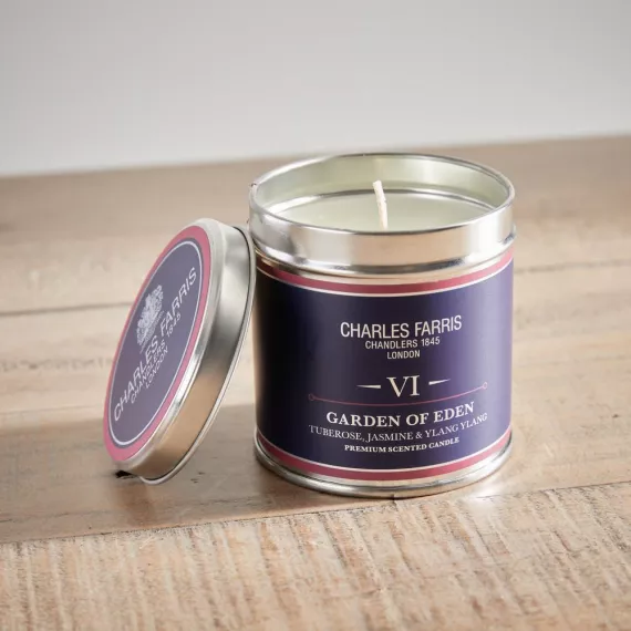 gifts - Charles Farris Garden of Eden Candle, £24.99 - A luxurious candle with a rich, floral fragrance, evoking a sense of calm and natural beauty.