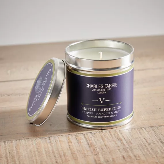 gifts - Charles Farris British Expedition Candle, £24.99 - A scented candle with a bold, adventurous fragrance inspired by the spirit of British exploration.