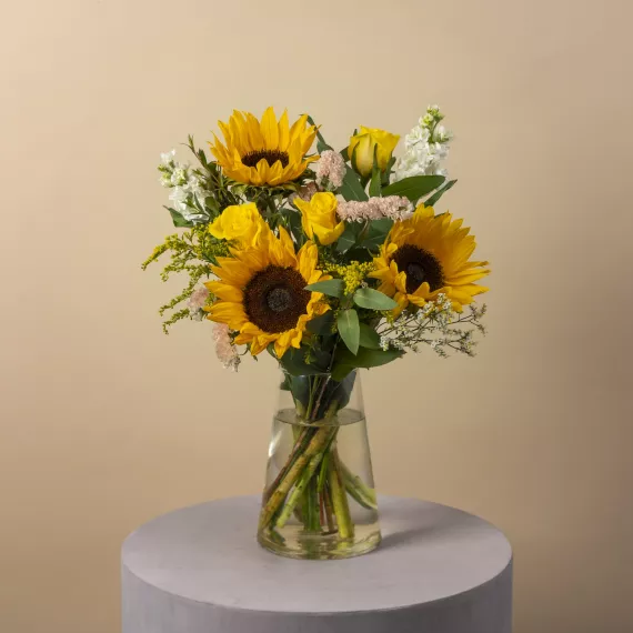 flowers - Sunflower Meadow, £37.99 - As bright and cheerful as a summer morning, our Sunflower Meadow bouquet brings the gentle joy of nature straight to your door.