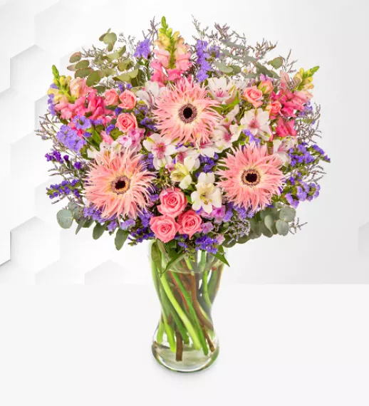flowers - Summer Blush Bouquet, £34.99 - Step into a soft summer daydream with our pink and blue flower arrangement.