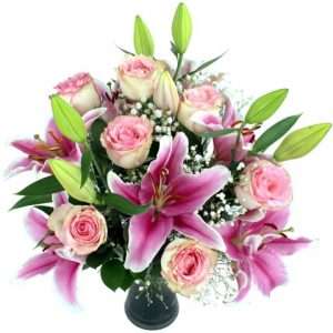 Pink Rose & Lily Bouquet